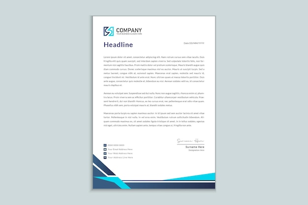 Professional business letterhead design template