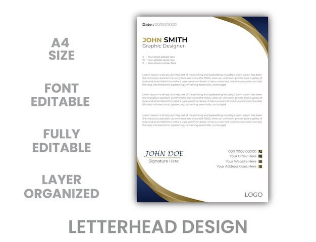 Vector professional business letterhead design