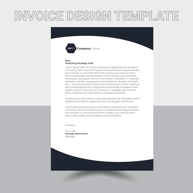 Vector professional business letterhead minimalist layout