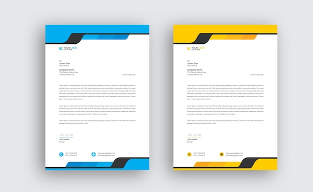 Vector professional business letterhead template design