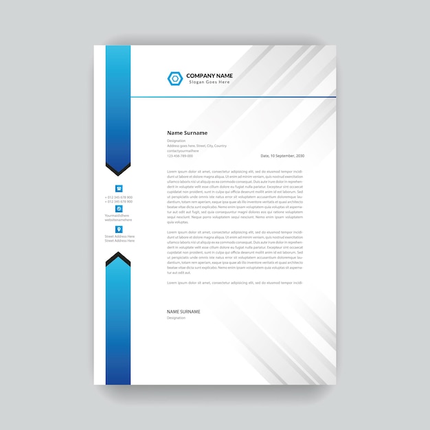 Professional business letterhead template design