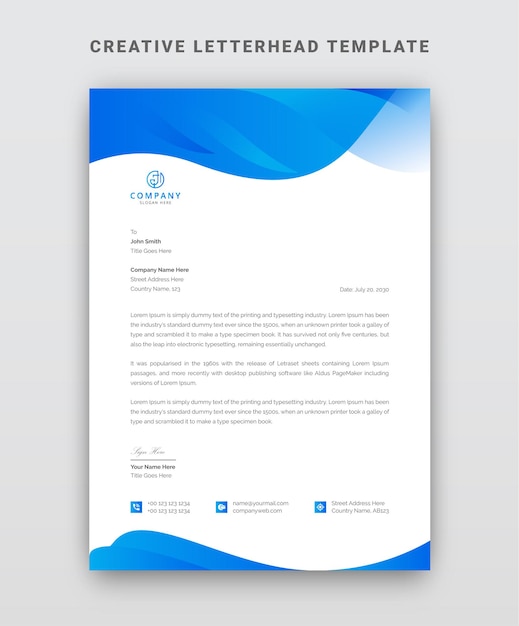 Professional business letterhead template design