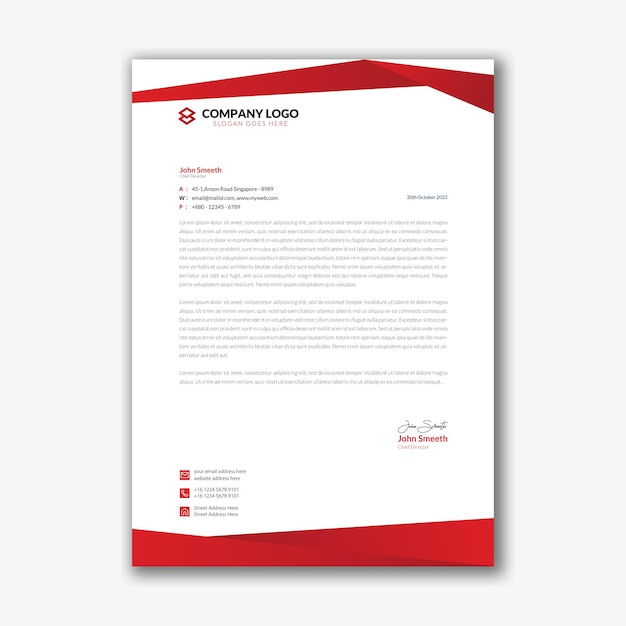 professional business letterhead template design