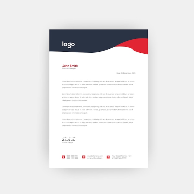 Professional business letterhead template design