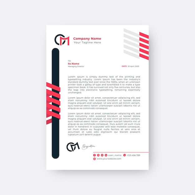 professional business letterhead template design