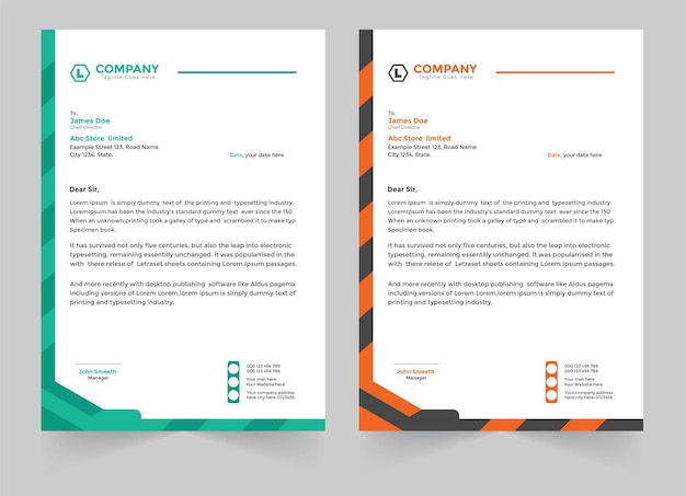 Professional business letterhead template design