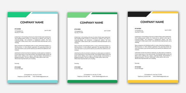 professional business letterhead template design