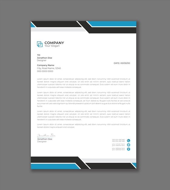 Professional business letterhead template