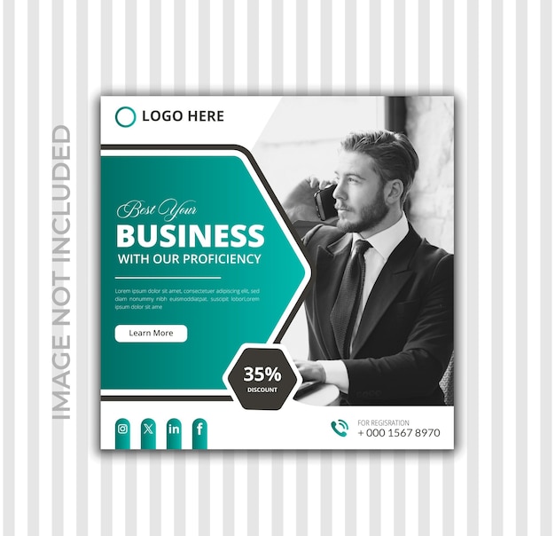 professional business marketing banner for social media post vector template