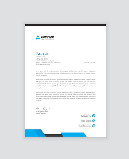 Professional business and modern corporate letterhead template