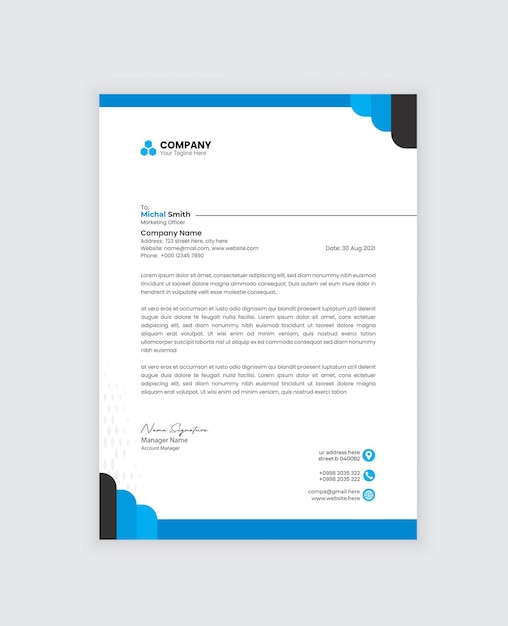 Professional business and modern corporate letterhead template