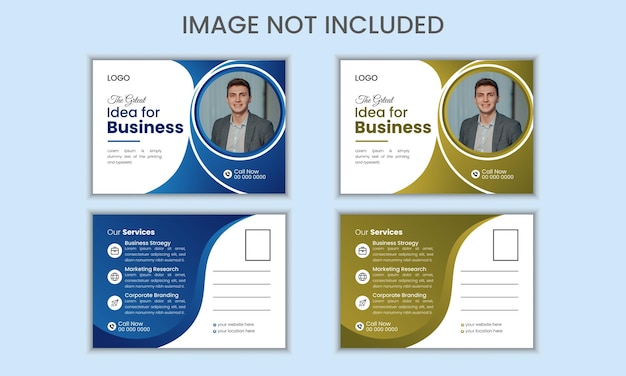Professional business postcard design template