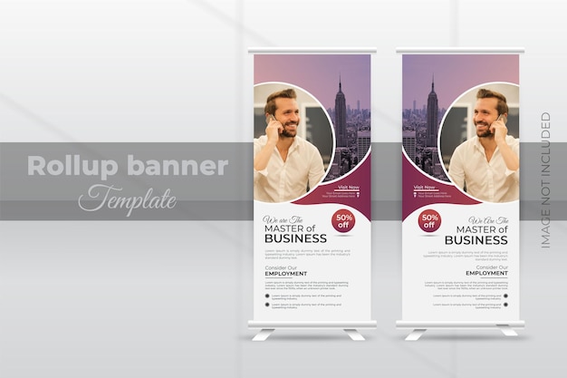 Professional business presentation roll up banner design or corporate promotional roll up template