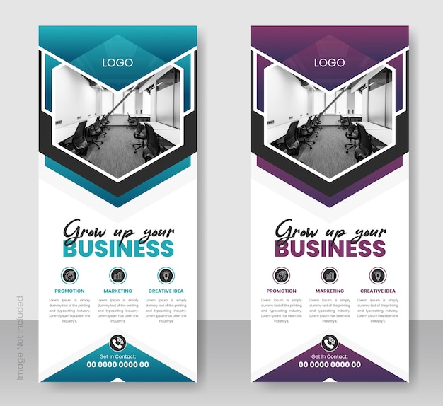 Professional business rack card or dl flyer template