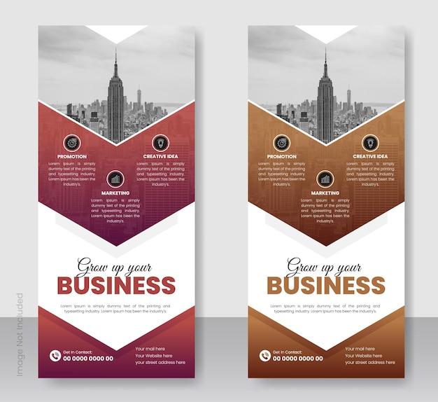 Professional business rack card or dl flyer template