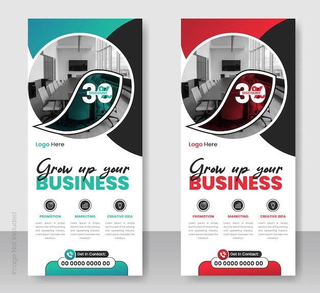 Vector professional business rack card or dl flyer template