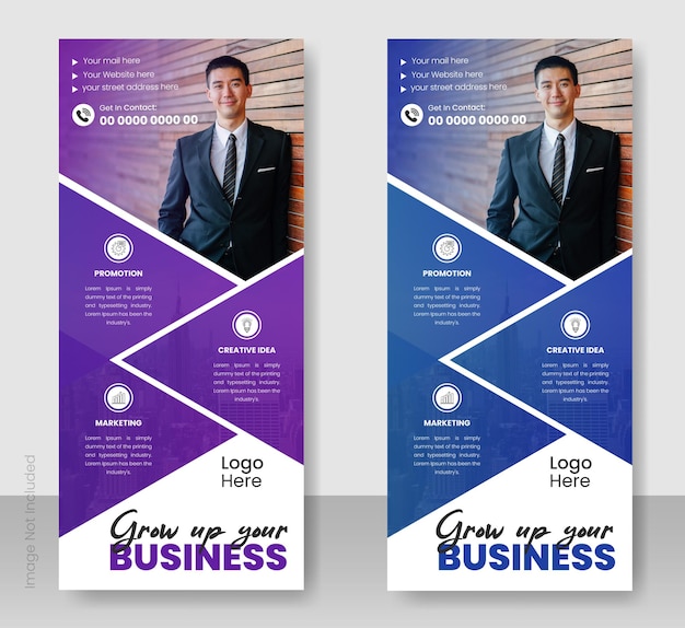 Professional business rack card or dl flyer template