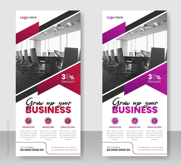 Professional business rack card or dl flyer template