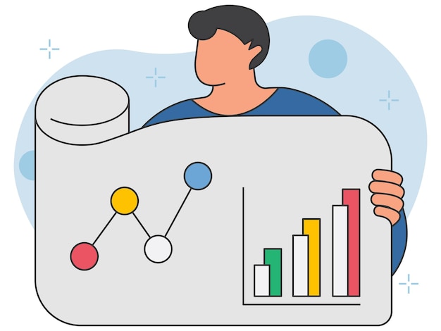 Vector professional business report chart and infographics vector illustration