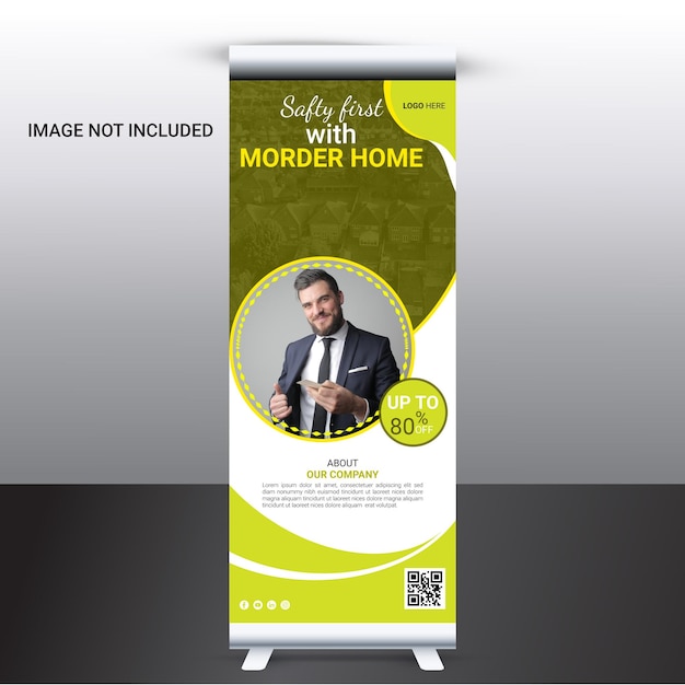 professional business roll up banner or billboard, advertisement web stand ads design