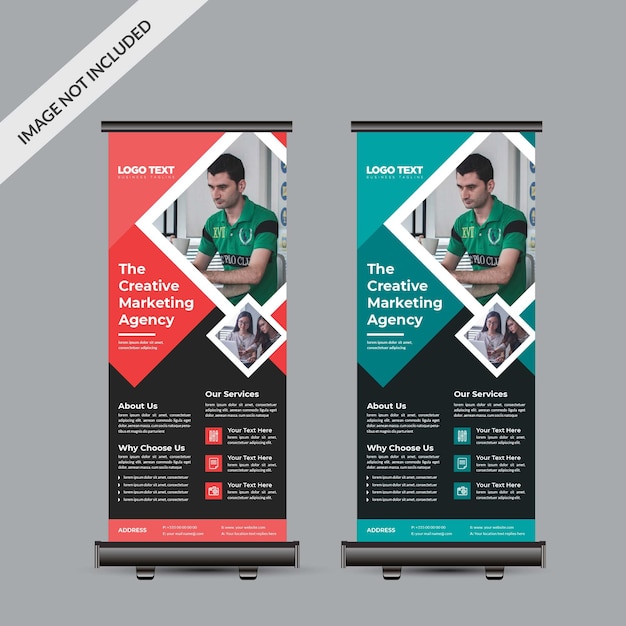 Modello di banner roll up aziendale professionale