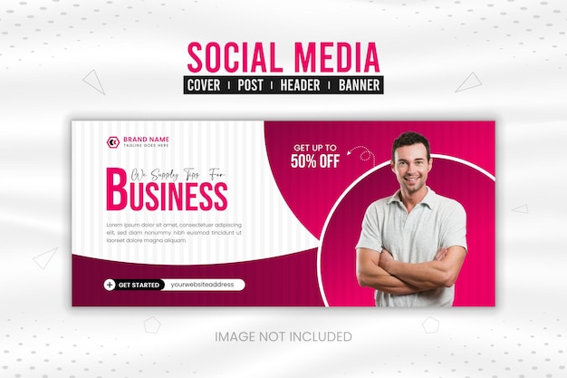 Professional business social media post or header and Facebook cover banner design