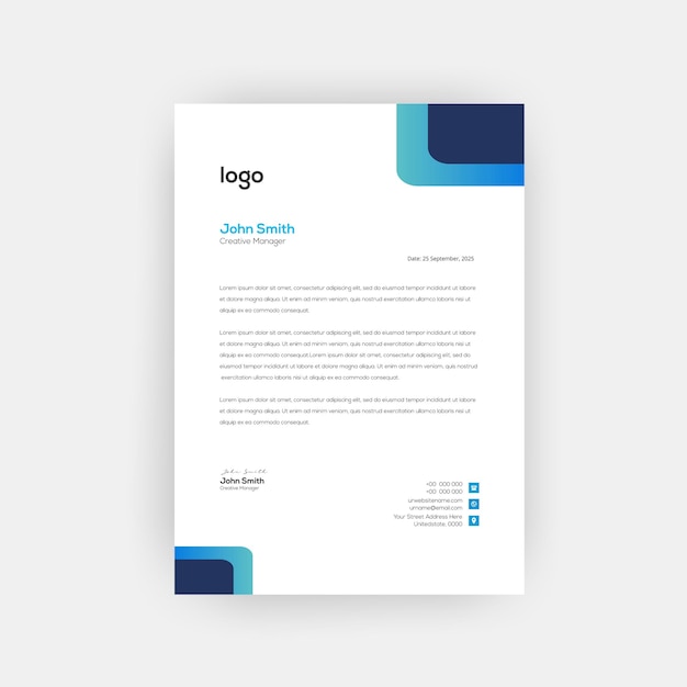 Professional business style letterhead template design