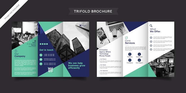 Modello di brochure professionale a tre ante