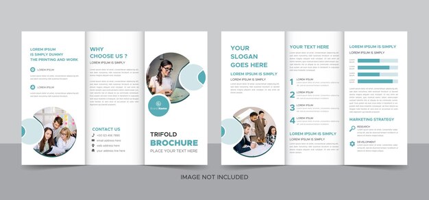 Vector professional business trifold brochure template