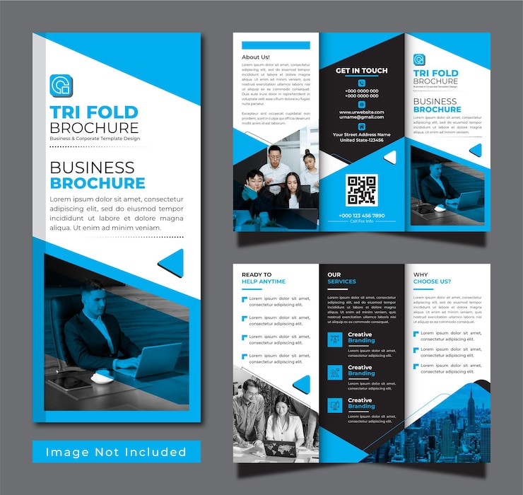 Vector professional business trifold brochure template