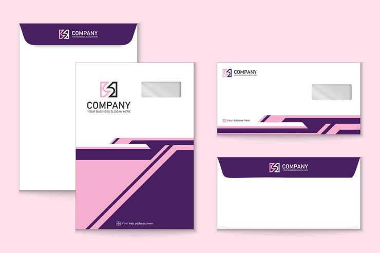 Vector professional c4 and dl envelope template design