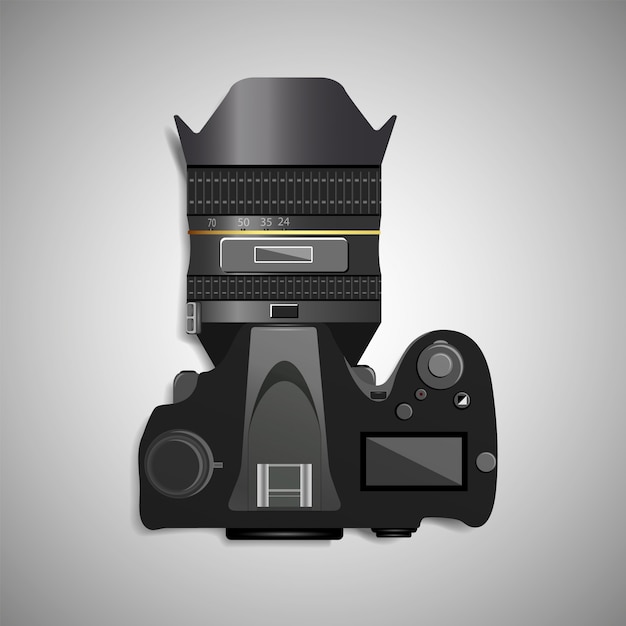 Vector professional camera top view