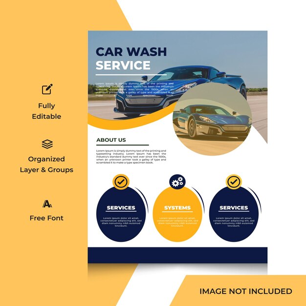 Vector professional car cleaning service center business promotional flyer design