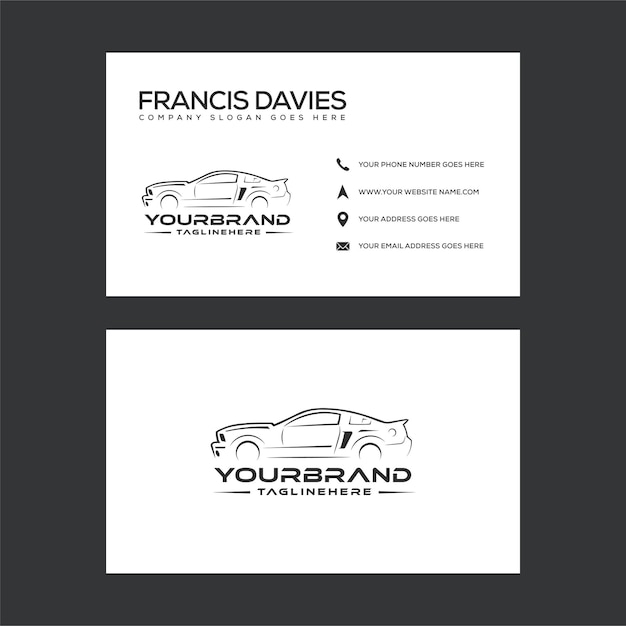 Vector professional car company business logo visiting card design