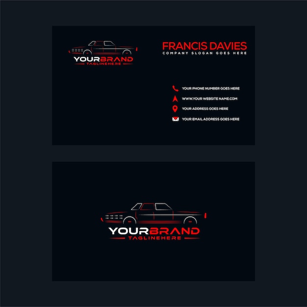 Professional car company business logo visiting card design