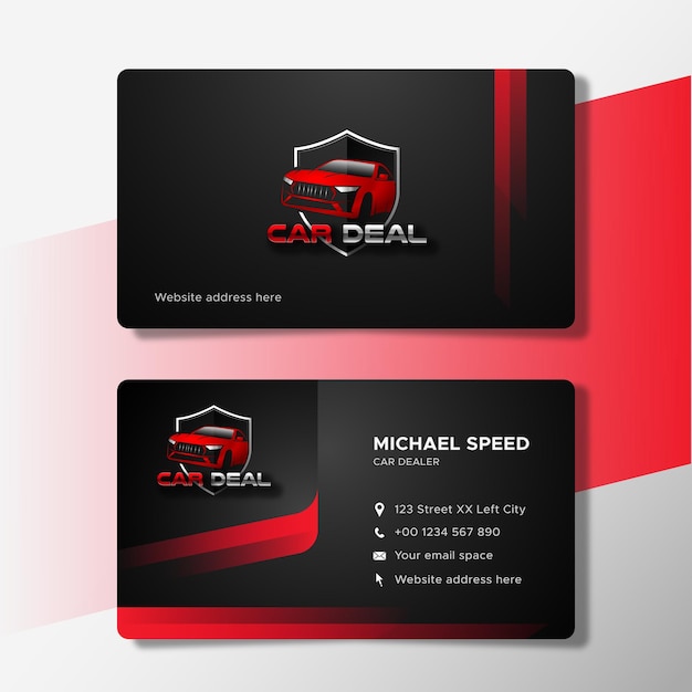 Vector professional car dealer business card