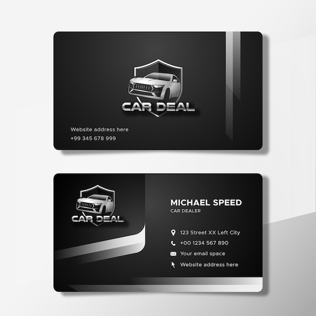 Professional car dealer business card