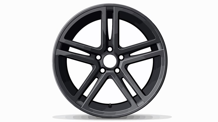 Vector professional car mag wheel in flat style isolated on white background