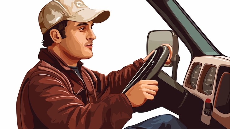 Vector professional cartoon driver icon vector illustration