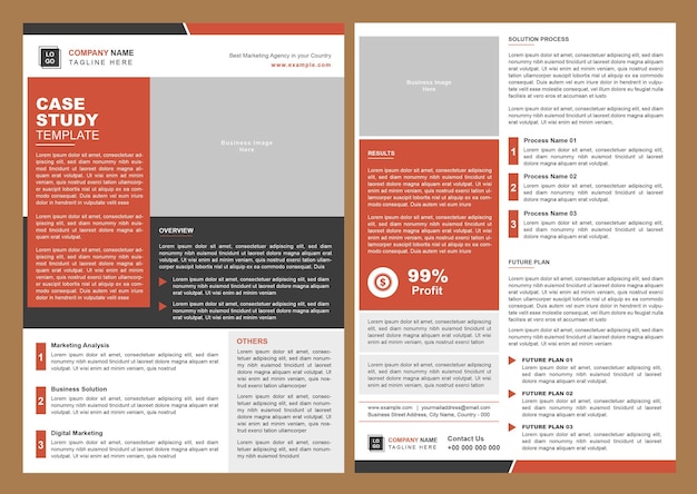 Vector professional case study template design for your business