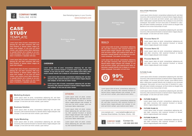 Vettore progettazione professionale di modelli di case study per la tua azienda