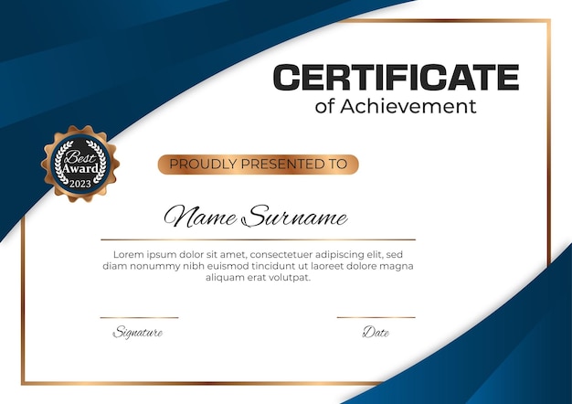 professional certificate design template