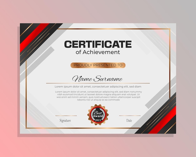 professional certificate design template