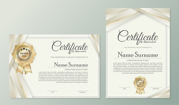 Vector professional certificate template diploma award design