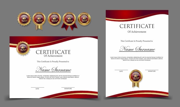 Professional certificate template diploma award design