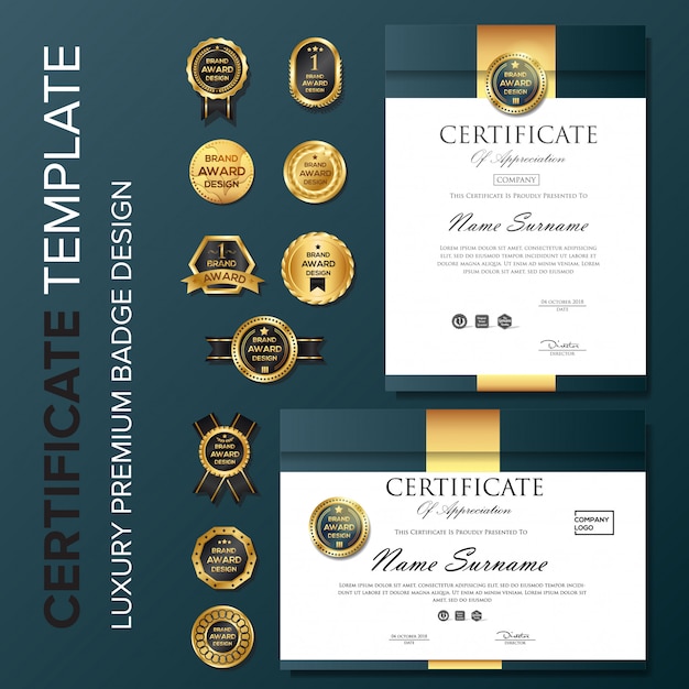 Professional Certificate template with badge