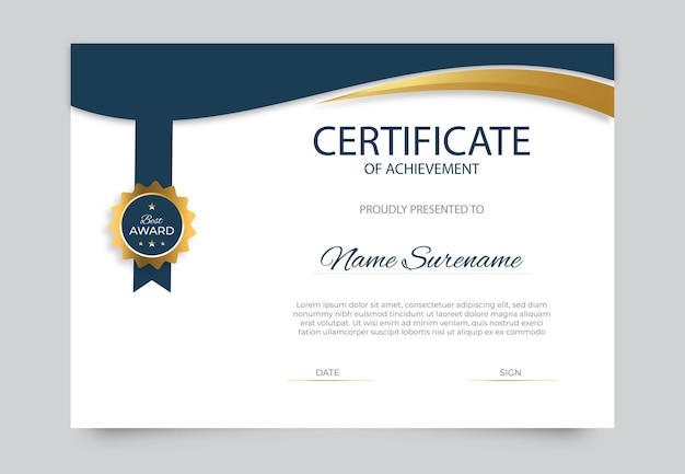 Vector professional certificate vector design template