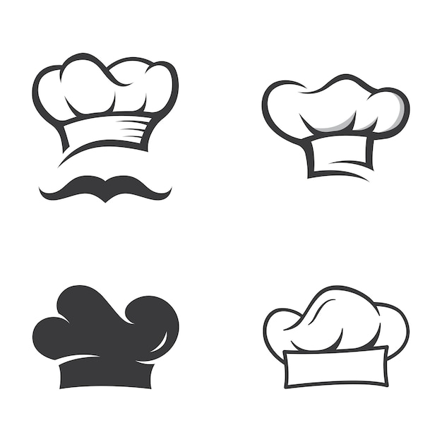 Vector professional chef or kitchen chef hat logo template design logo for business home cook and restaurant chef