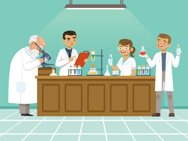 Professional chemists in their laboratory