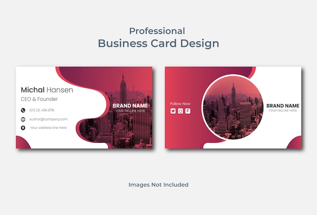 Профессиональный чистый шаблон дизайна визитной карточки